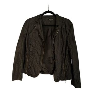 Black Nylon Blazer with Classic Design